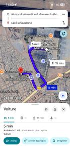 a screenshot of a map of a freeway at Mhamid 4 in Marrakesh
