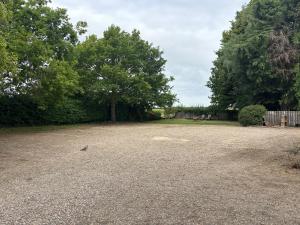 a bird is sitting in the middle of a driveway at Saint Quintin Arms in Harpham