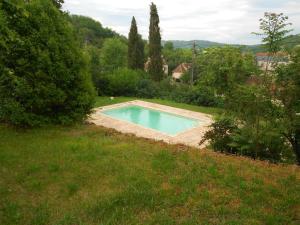 a swimming pool in the middle of a yard at Le Jardin Aux Lilas in Cadrieu