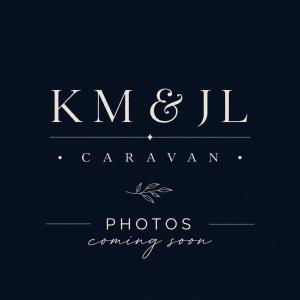 a sign that reads kim jilarmaarma photos coming soon at KM & JL Caravan in Cresswell