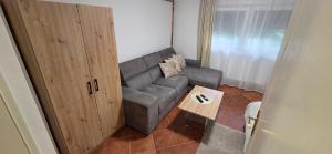 a living room with a couch and a coffee table at Melody Apartment Kutina in Kutina