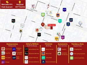 a map of the city of london with various apps at Hospedaje Alexa in Asunción