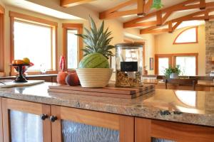 a kitchen with a counter with a pineapple on it at Corbin B&B in Corvallis