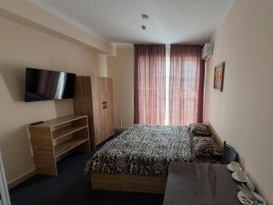 a hotel room with a bed and a television at Prince hotel in Tashkent
