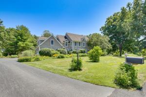 a house with a road in front of a yard at Heated Pool, 6 Acres: Beacon Area Vacation Rental in Lagrangeville