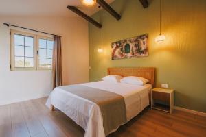 a bedroom with a bed and a large window at Val D'or Olive Village in Ulcinj +165 photos