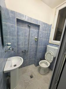 a bathroom with a toilet and a sink at Grand Bazaar Hotel Merve in Istanbul