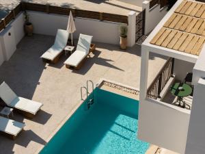 an overhead view of a swimming pool on a house at AnaRose Zante Villa-by Sakis and Sam in Planos