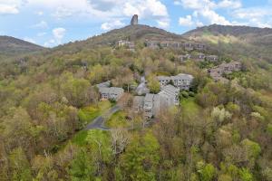 an aerial view of a house on a hill at Hiking Trails King Bed View Recently Renovated in Sugar Mountain