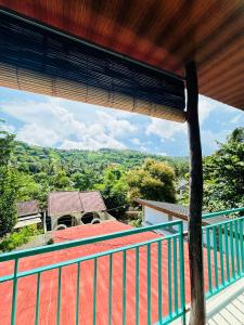 a view from the balcony of a house at Mama Homestay in Kuta Lombok