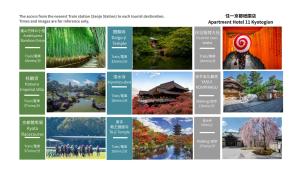 a collage of different pictures of different places at Apartment Hotel 11 Gion in Kyoto
