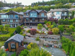 an aerial view of a residential neighborhood with houses at Sea view villa independent access in Nanaimo