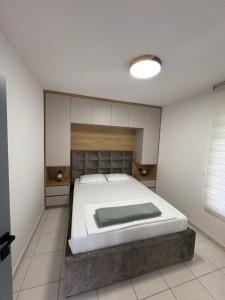 a bedroom with a large bed in a room at Lakeside house in Podgorica