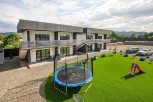 an aerial view of a house with a playground at SALTERRA Resort in Solotvyno