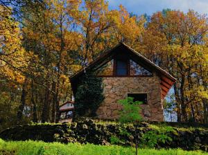 a stone house in the middle of a field at Casa Rural Crisol Spa in Arenas de San Pedro