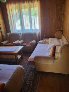 a living room with two beds and a couch at Kod Marijanovića in Andrijevica