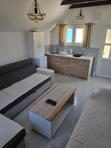a living room with a couch and a table at Jezerina in Šavnik