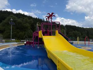 a large water slide in a swimming pool at Apartament Snooze in Jedlina-Zdrój