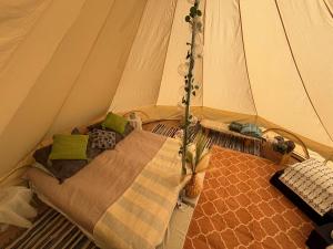 a room with a bed in a tent at Lahemaa Nature Glamping - Kuma in Vihasoo