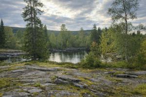 a view of a body of water with trees at Turifoss Camping Tent pitch in Svedjan +10 photos