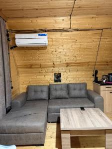 a living room with a couch and a table at ჰარმონია Harmony Cottage in Ambrolauri