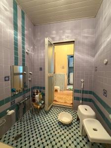 a bathroom with a toilet and a shower and a sink at Villa Knossos in Higashiizu +95 photos