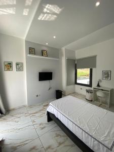a bedroom with a large bed and a television at Villa 49 in Abidjan +27 photos