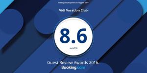 Certifikát, hodnocení, plakát nebo jiný dokument vystavený v ubytování Vidi Boutique Hotel