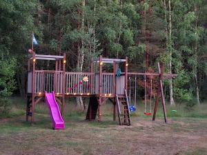 a playground with a slide and a play structure at Pie Andra Pitragā in Pitragutsiyeme