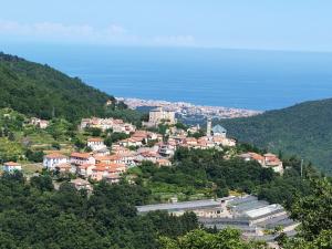 a town on top of a hill with houses at B&B Il Dolce Castello di Balestrino in Balestrino