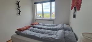 two bean bags in a room with a window at Guesthouse Klambrasel in Skogar