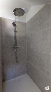 a shower with a shower head in a bathroom at Le Petit Vigneron in Nuits-Saint-Georges +19 photos