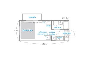 a schematic diagram of a caravan at Kameari 1111 - 11F Newly Renovated High Floor City View 2min to Mall 5min to Station Disney Access in Tokyo