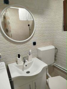 a bathroom with a white sink and a mirror at Durmitor Forest Retreat in Žabljak +21 photos