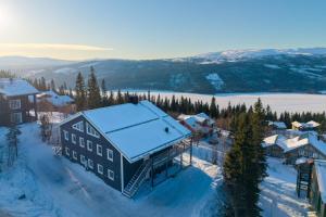 an aerial view of a house in the snow at Dream view in Åre Björnen in Åre