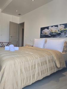 a bedroom with a large bed with white pillows at L'instant cosy climatisé 2 in Sisteron