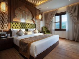 a bedroom with a large bed in a room at Solar Residency, Srinagar in Srinagar