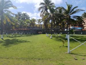 a park with palm trees and a fence at Nautilus suites in Tucacas