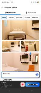 a collage of three pictures of a room at MKR GRANd in Rāmeswaram