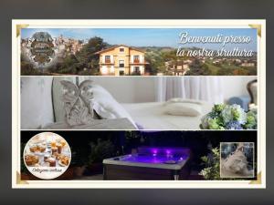 a collage of pictures of a bedroom with a bed and a table at Residenza B&B Salge Colonnella in Colonnella