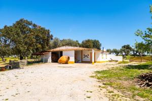 a small building with a large boulder in front of it at Kochab Alentejo in Crato +10 photos