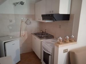 a small kitchen with a sink and a stove at Casa Vacanza da Luigi in Opi