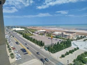 a view of a city with a road and a beach at sumqayit bulvari deniz kenari in Sumqayıt