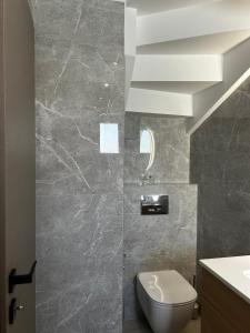 a bathroom with a toilet and a sink at Tsonas Maisonette in Lygia