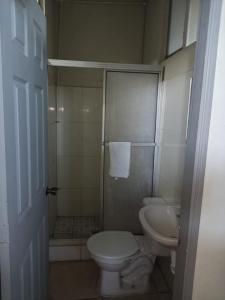 a small bathroom with a toilet and a sink at EdificioSsur 0601 in Choluteca