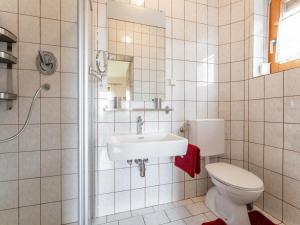 a bathroom with a toilet and a sink at Landhaus zur Sonne in Diex +32 photos