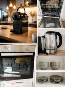 a kitchen with a tea kettle and dishes at Élégant stays in Vilvoorde
