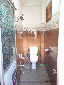a bathroom with a toilet and a shower in it at City Lavish in Nuwara Eliya +4 photos
