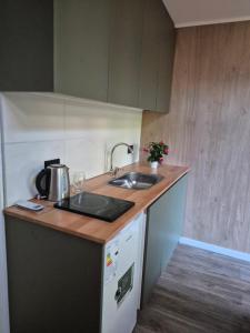 a kitchen with a sink and a counter top at Bio Espacio in Belén de Escobar