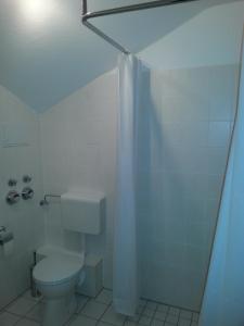 ブラウンラーゲにあるKleine Auszeitの白いバスルーム(トイレ、シャワー付)